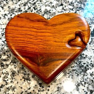 Wood puzzle heart shape box